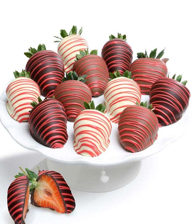 Red Swizzle Chocolate Covered Strawberries 